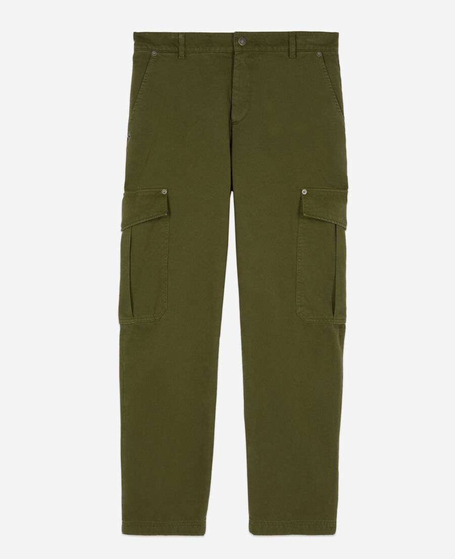 khaki cotton cargo pants