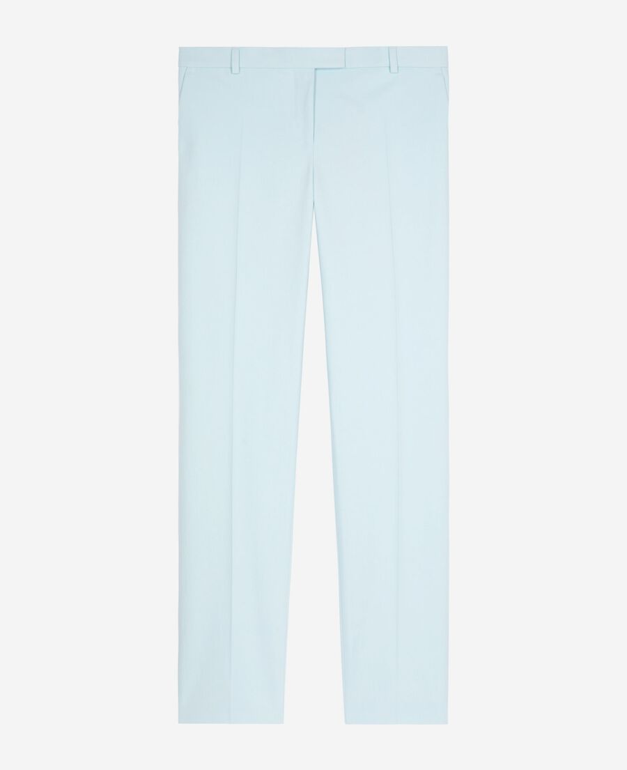The Kooples FEMME LIGHT BLUE pantalon costume en coton bleu