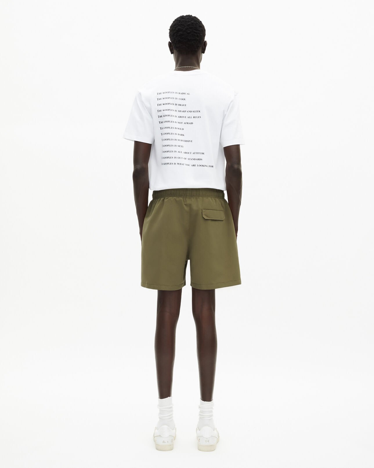 The Kooples HERREN KAKI badeanzug mit „what is“-schriftzug in khaki