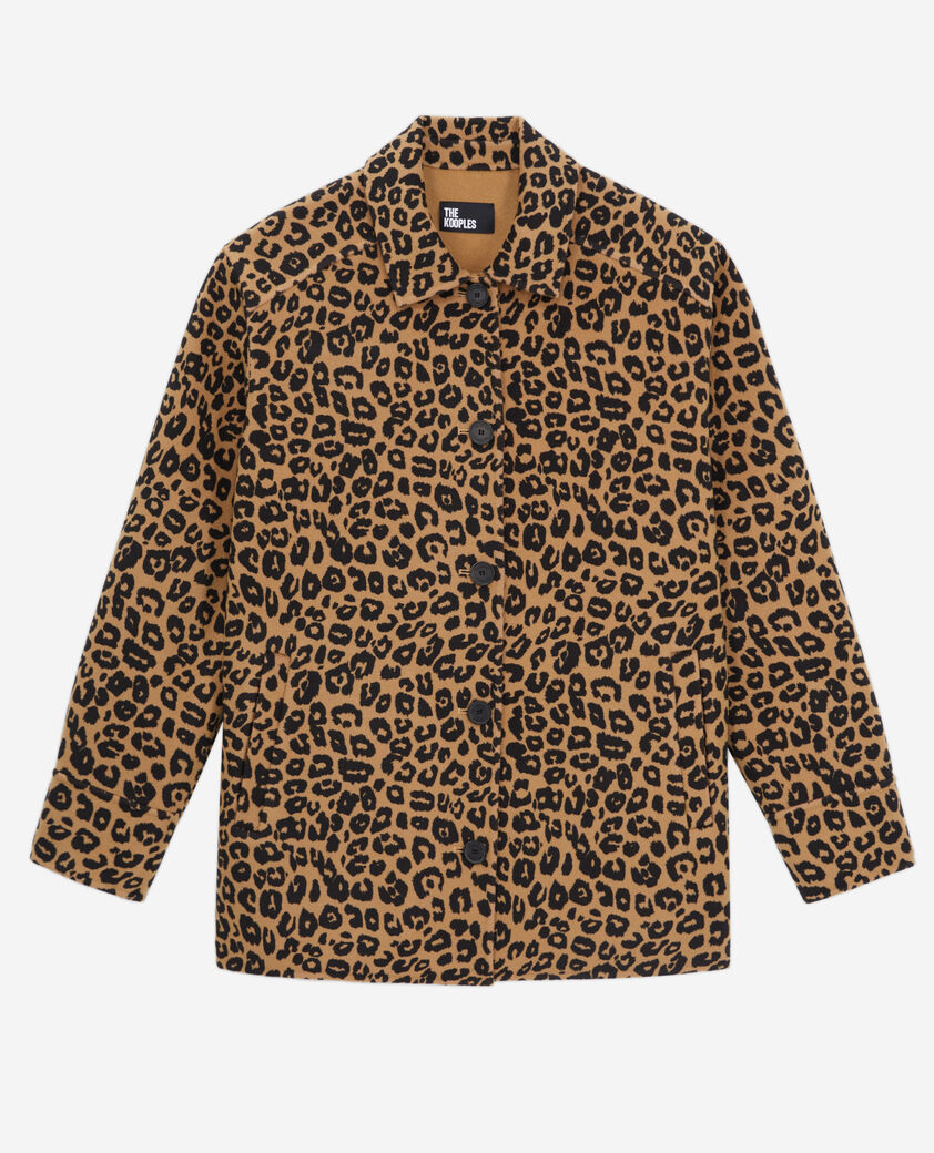 The Kooples WOMEN LEOPARD leopard overshirt jacket in wool blend