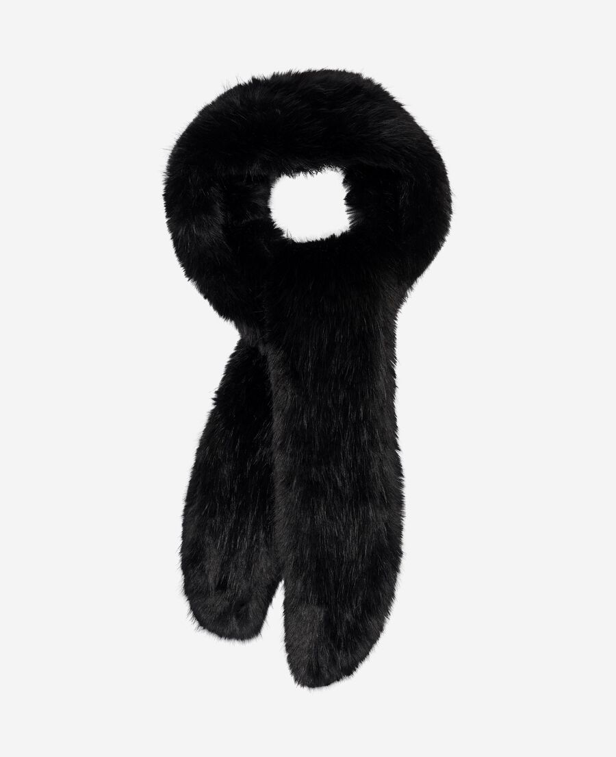 The Kooples FEMME BLACK col effet fourrure noir