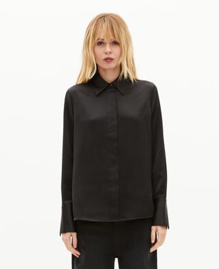The Kooples DAMEN BLACK schwarzes satinhemd