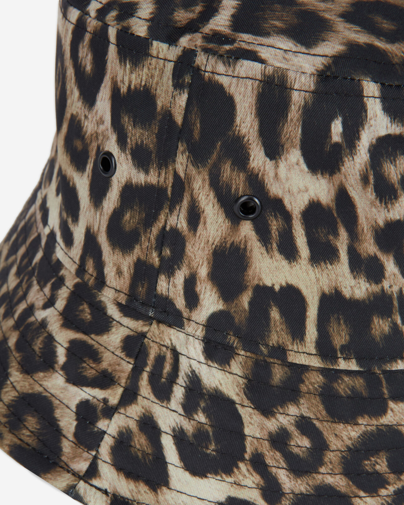 The Kooples MIXED BLACK / LEOPARD bucket hat with leopard print