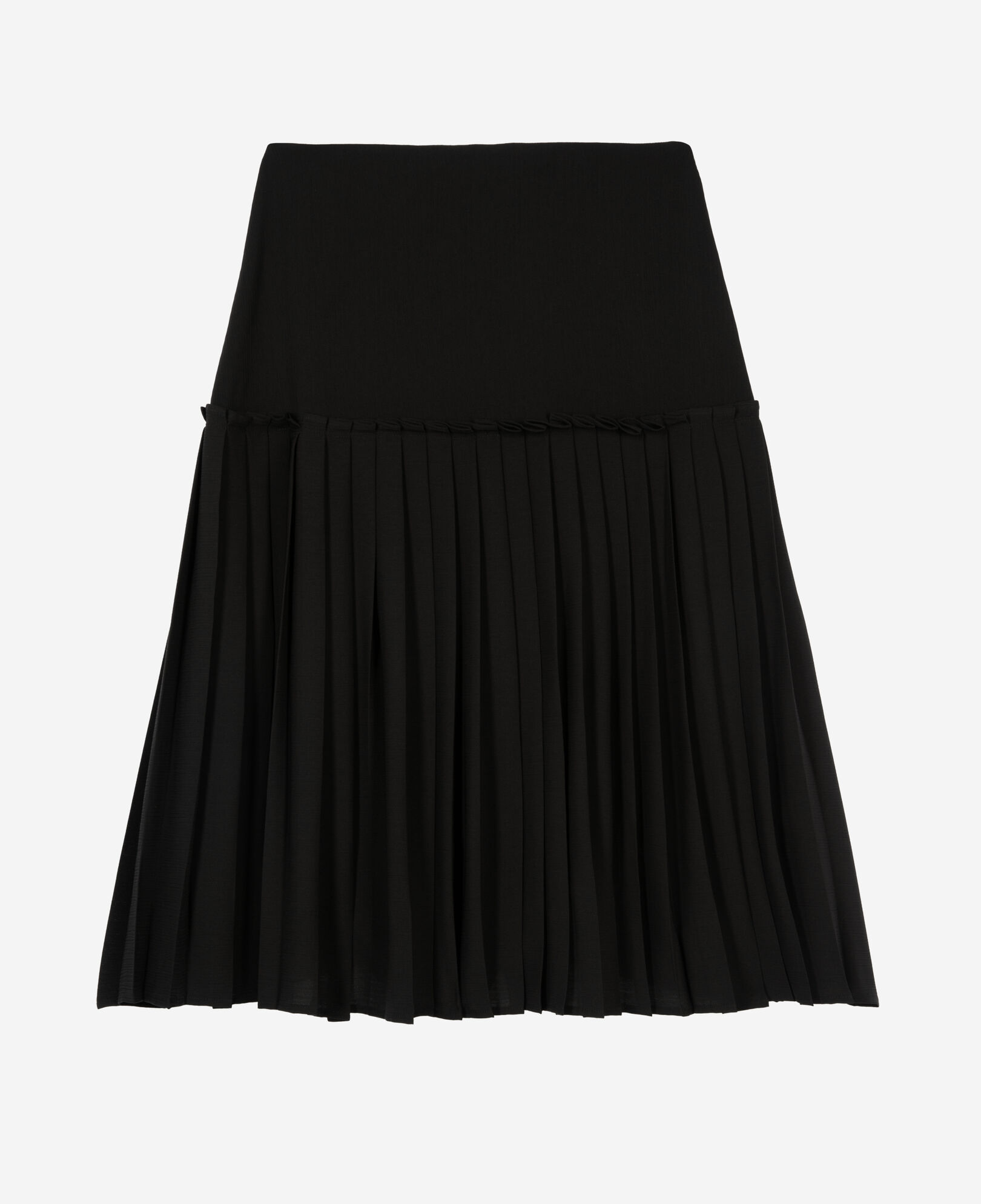 The Kooples WOMEN BLACK black pleated midi skirt