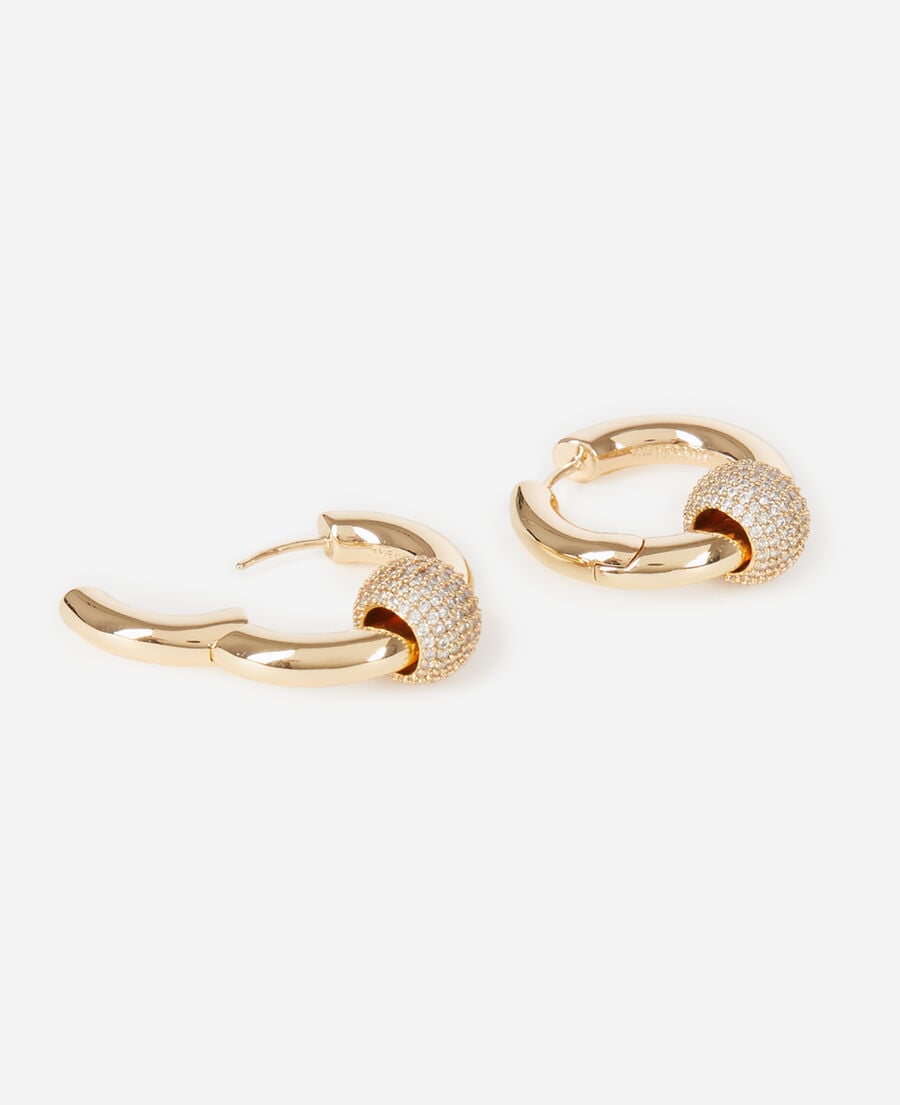 The Kooples WOMEN GOLD gold-plated hoop earrings with rhinestones