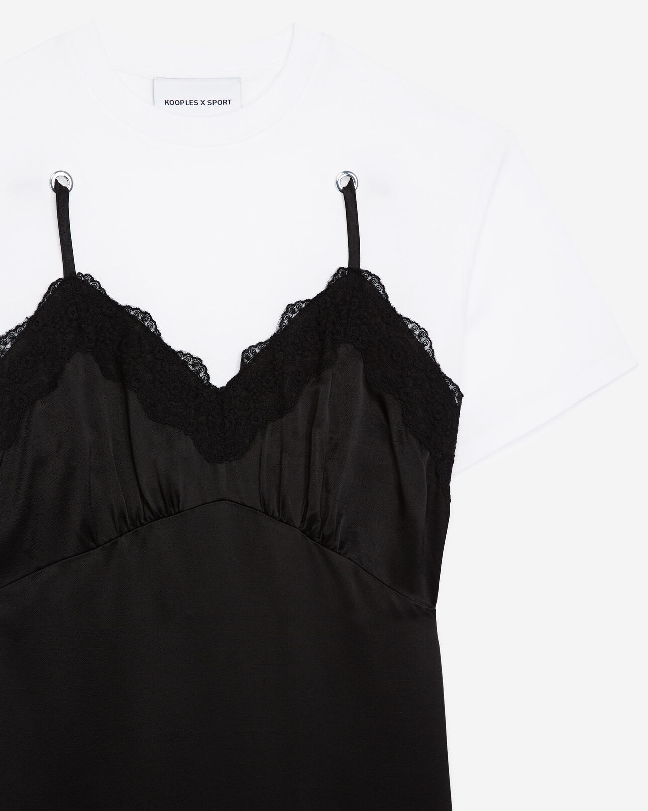 The Kooples FEMME BLACK WHITE robe nuisette noire et blanche 2-en-1
