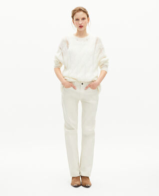 The Kooples FEMME ECRU pull à torsades en laine mélangée écru