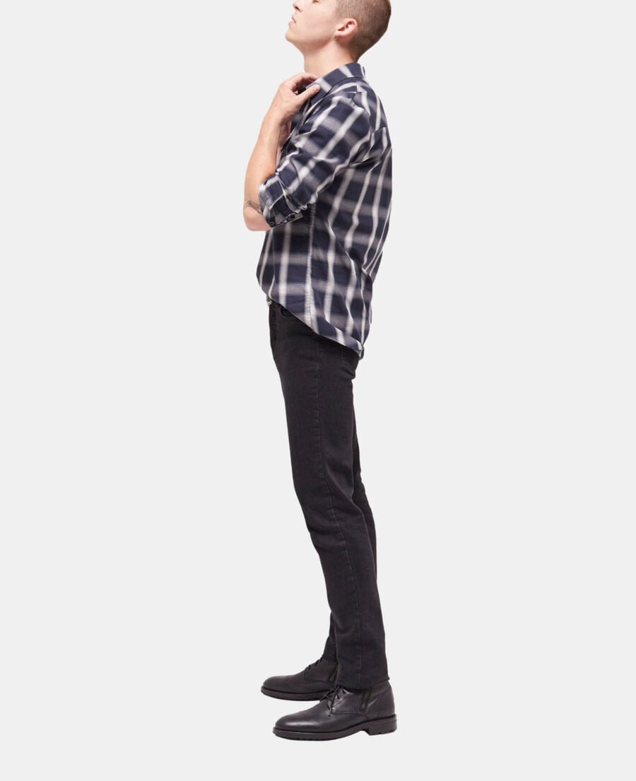 The Kooples MEN NAVY ECRU check shirt with pockets