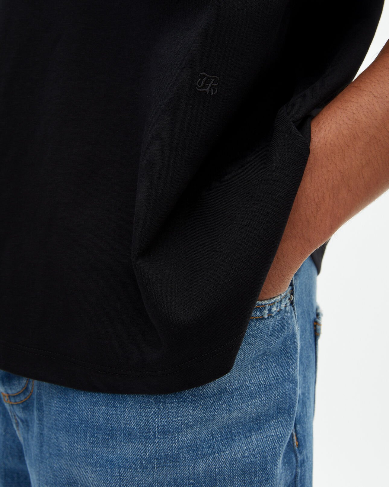 The Kooples HERREN BLACK weites t-shirt uni schwarz