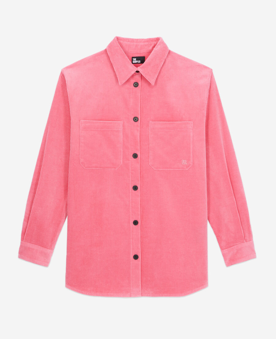 rosa hemdjacke aus cordsamt