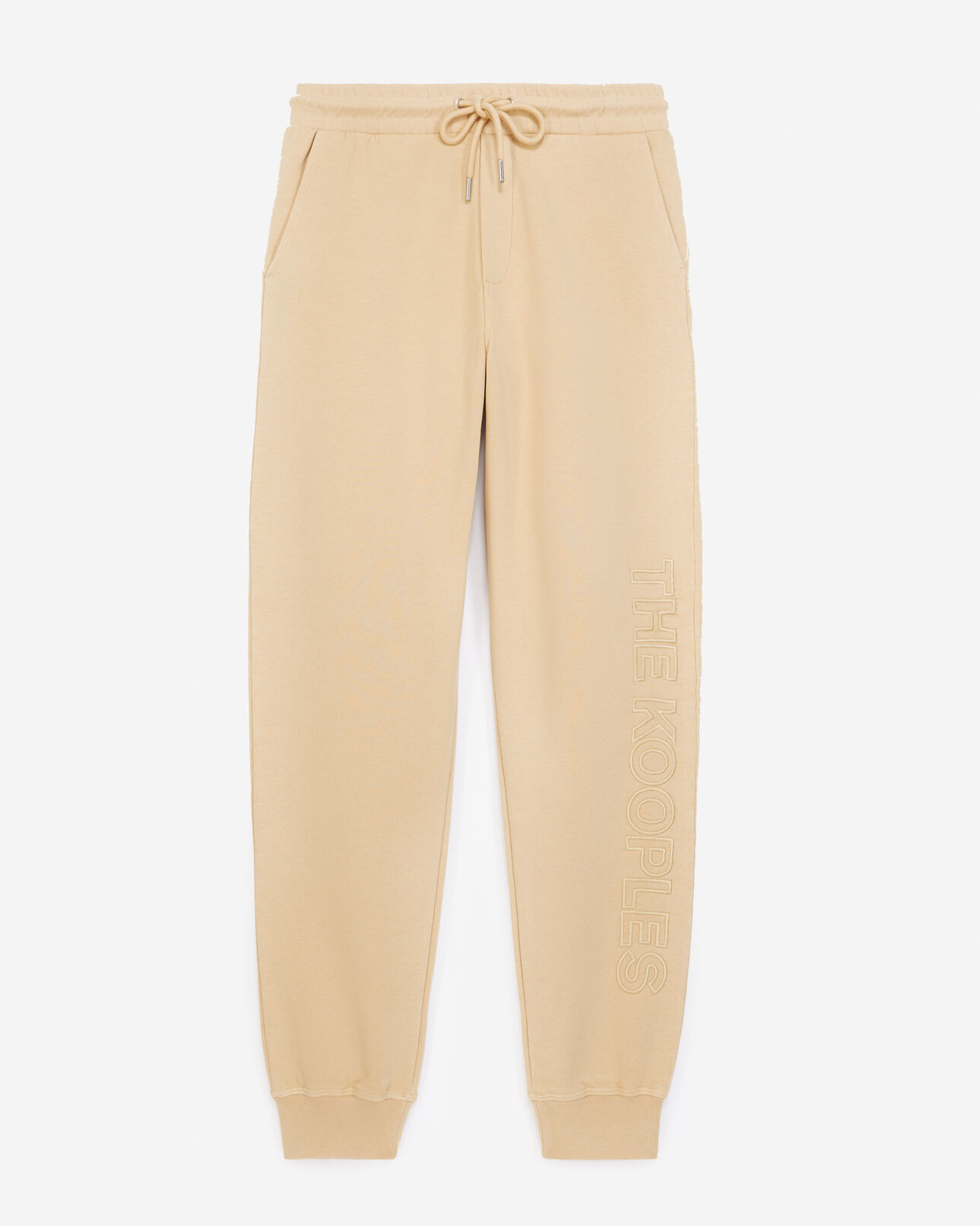 The Kooples FEMME LIGHT BROWN jogging beige logo brodé ton sur ton