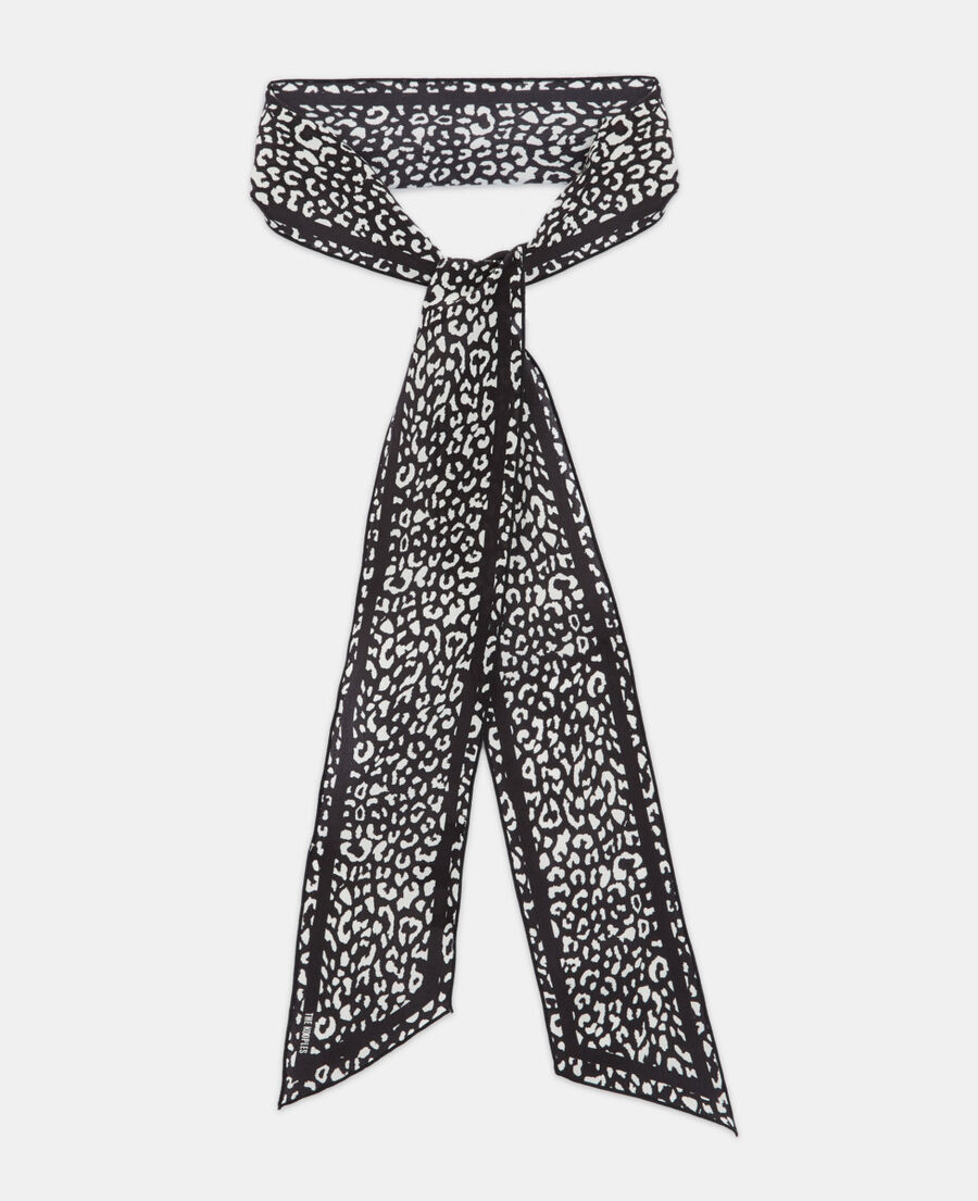The Kooples MIXTE BLACK WHITE foulard léopard noir
