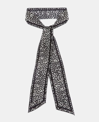 The Kooples MIXTE BLACK WHITE foulard léopard noir