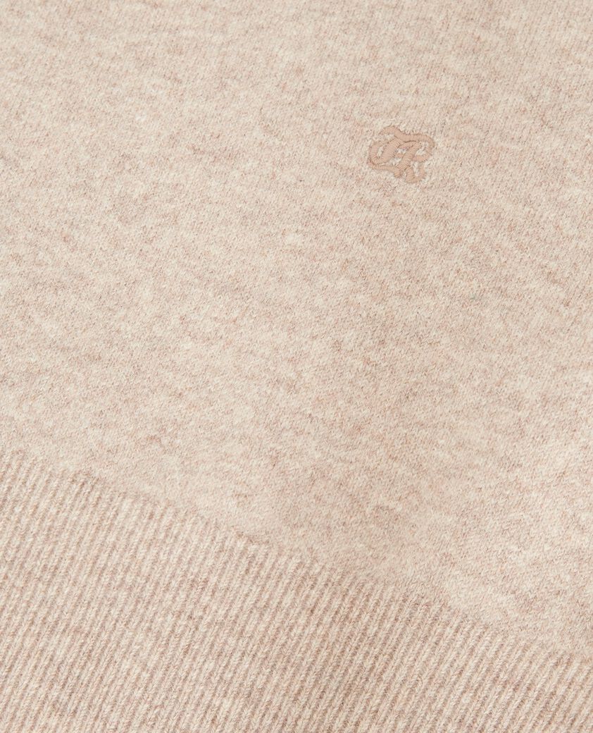 The Kooples H BEIGE MELANGE beige cashmere v-neck sweater