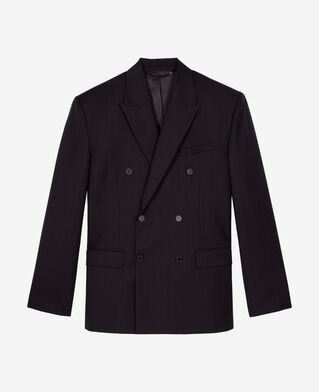 The Kooples HOMME NAVY-RED veste de costume crois&eacute;e &agrave; rayures marine