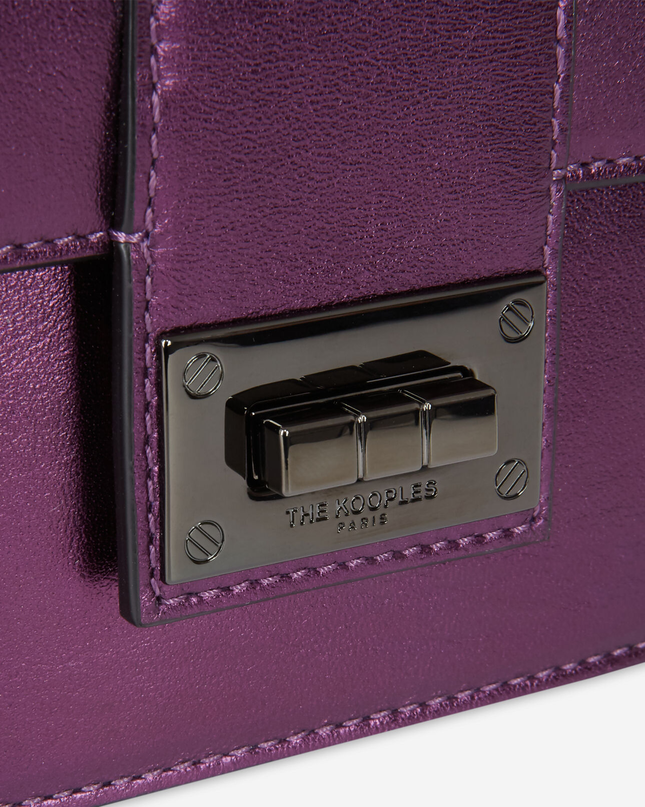 The Kooples WOMEN PURPLE small emily clutch bag in purple leather