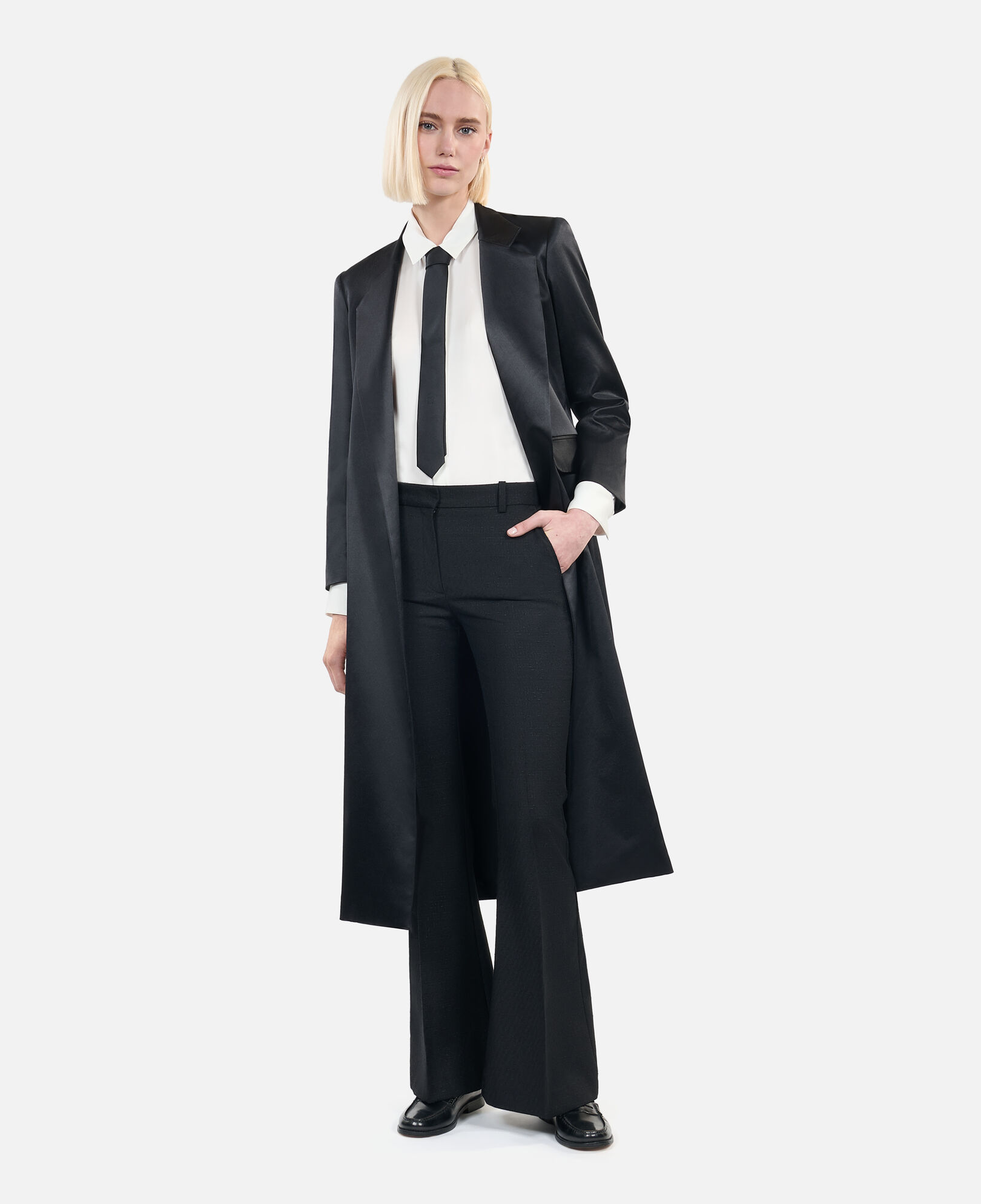 The Kooples WOMEN BLACK the kooples x carolina ritzler black satin coat