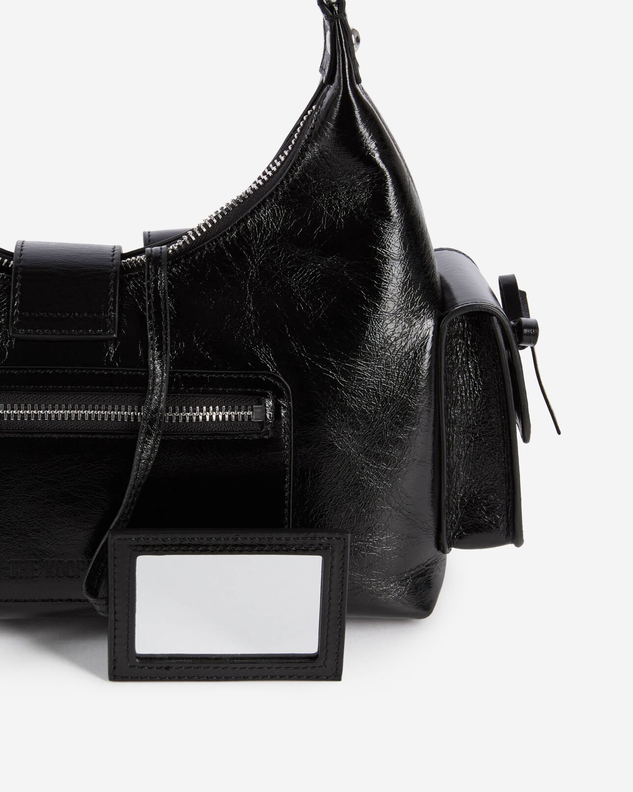 The Kooples FEMME BLACK sac amelia en cuir craquelé noir