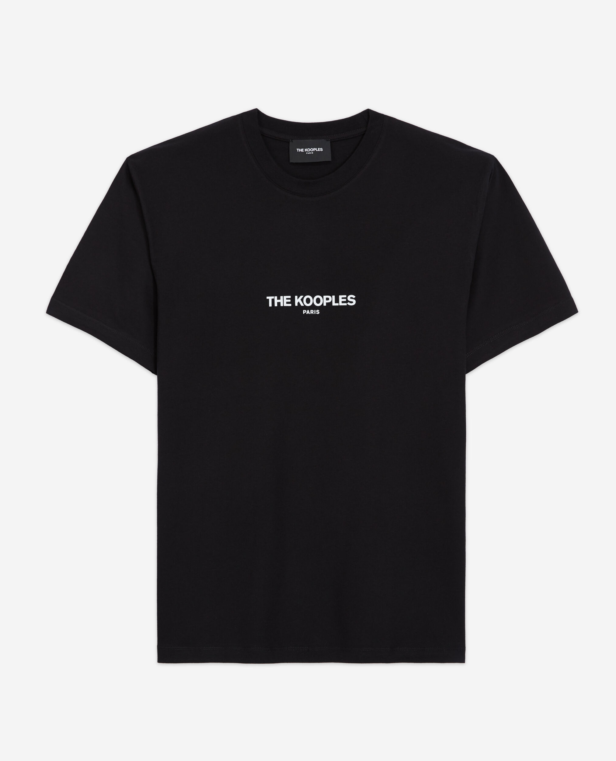 Men's black printed cotton t-shirt, BLACK, hi-res image number null