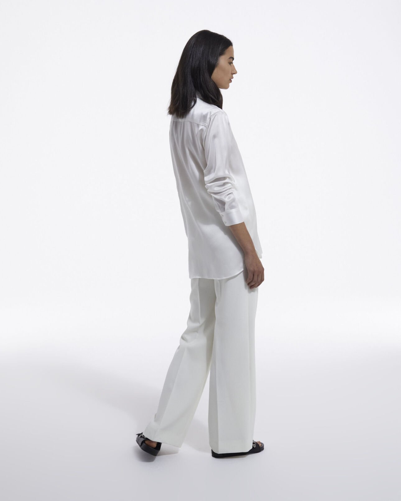 The Kooples WOMEN WHITE loose white shirt with large cuffs