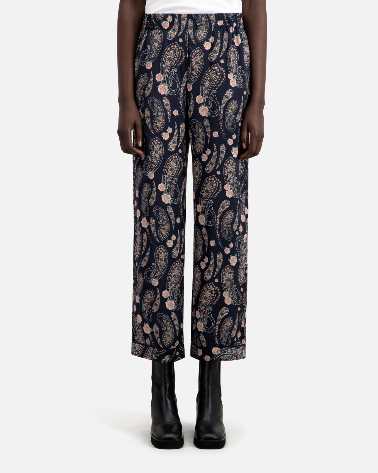 The Kooples WOMEN BLACK / PINK printed trousers