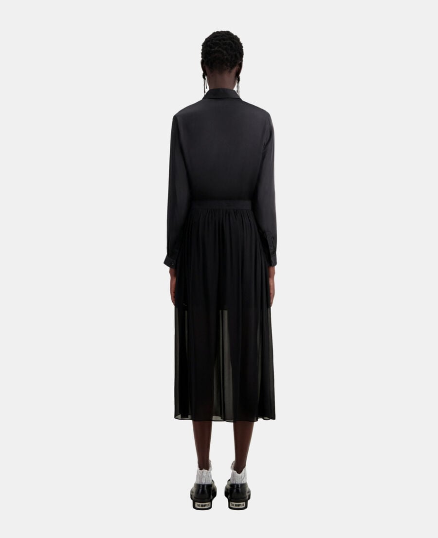 The Kooples WOMEN BLACK long black skirt with pockets