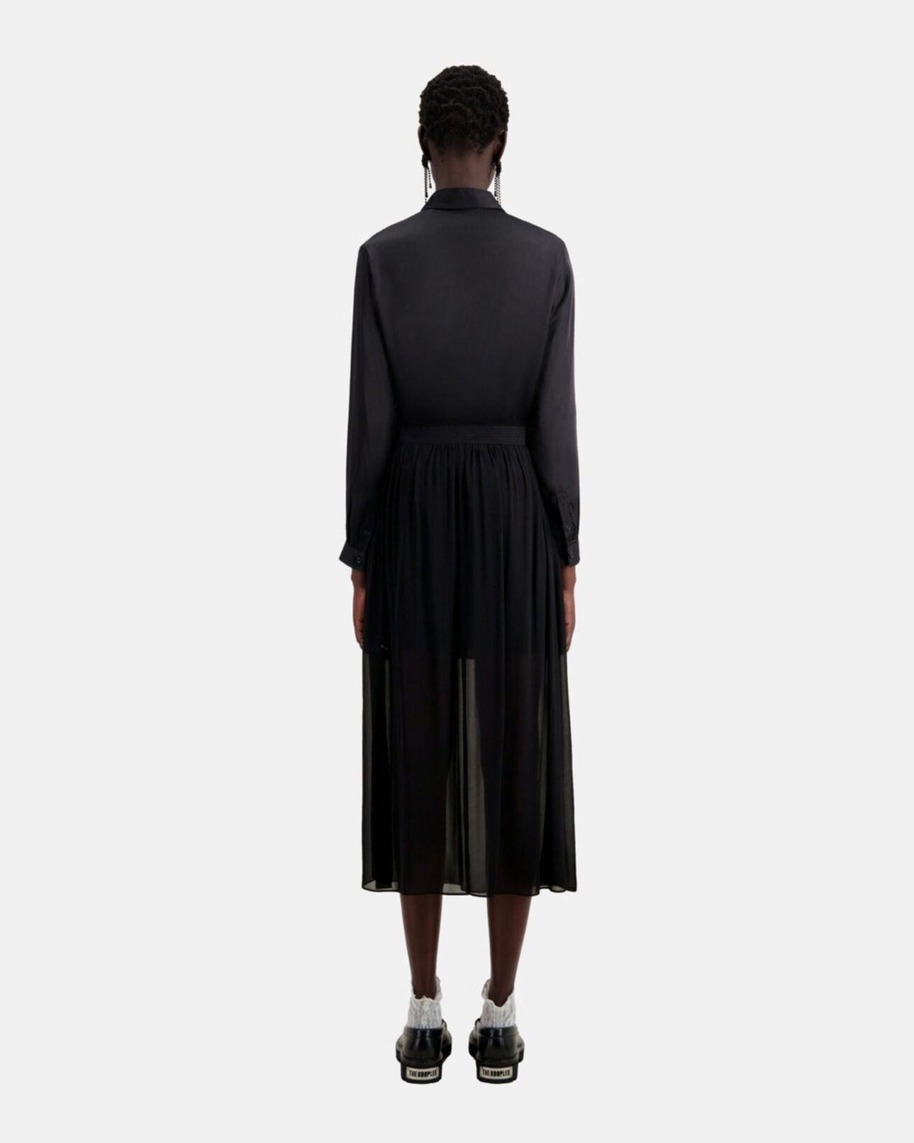 The Kooples WOMEN BLACK long black skirt with pockets