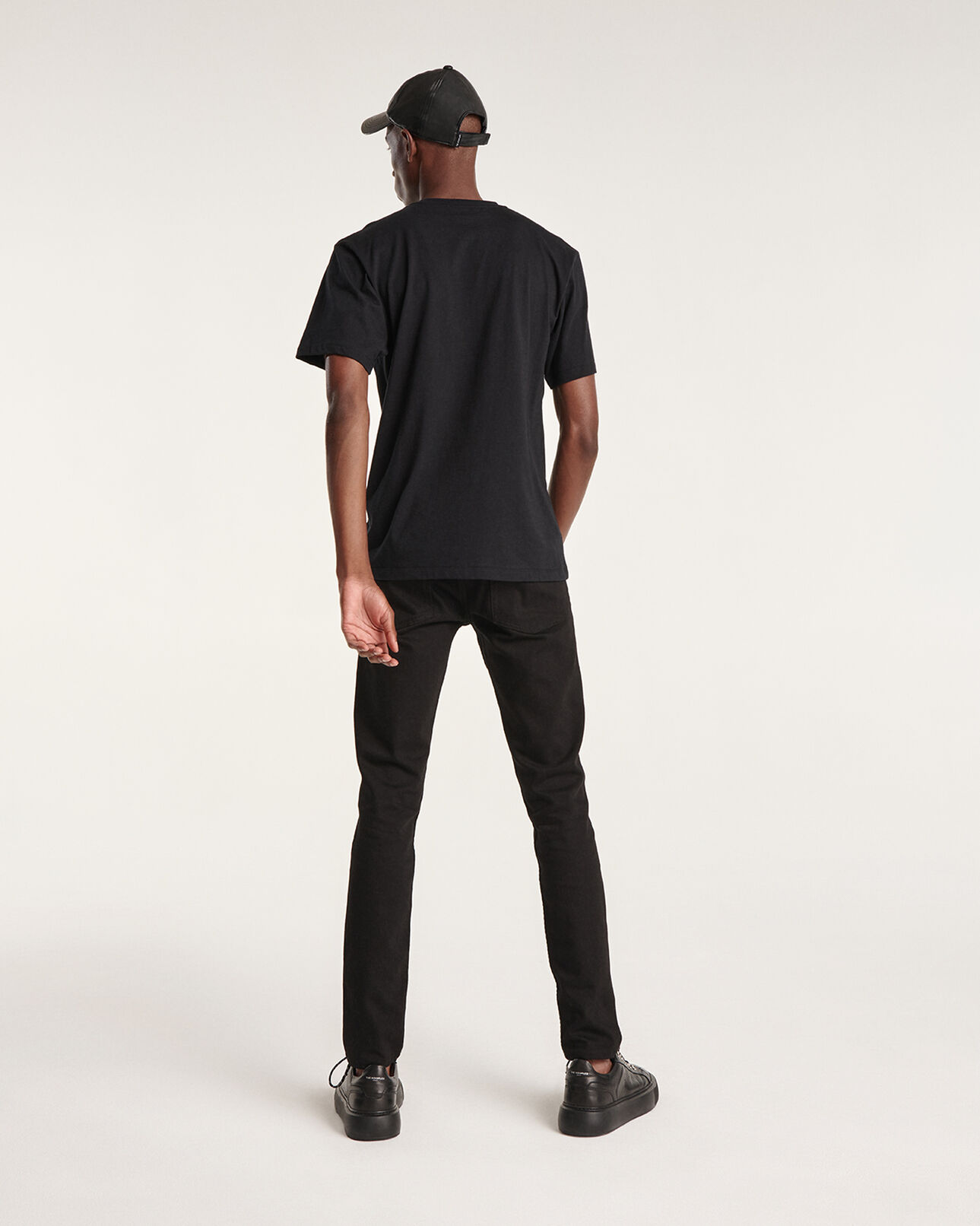 The Kooples MEN BLACK printed black jersey t-shirt cotton