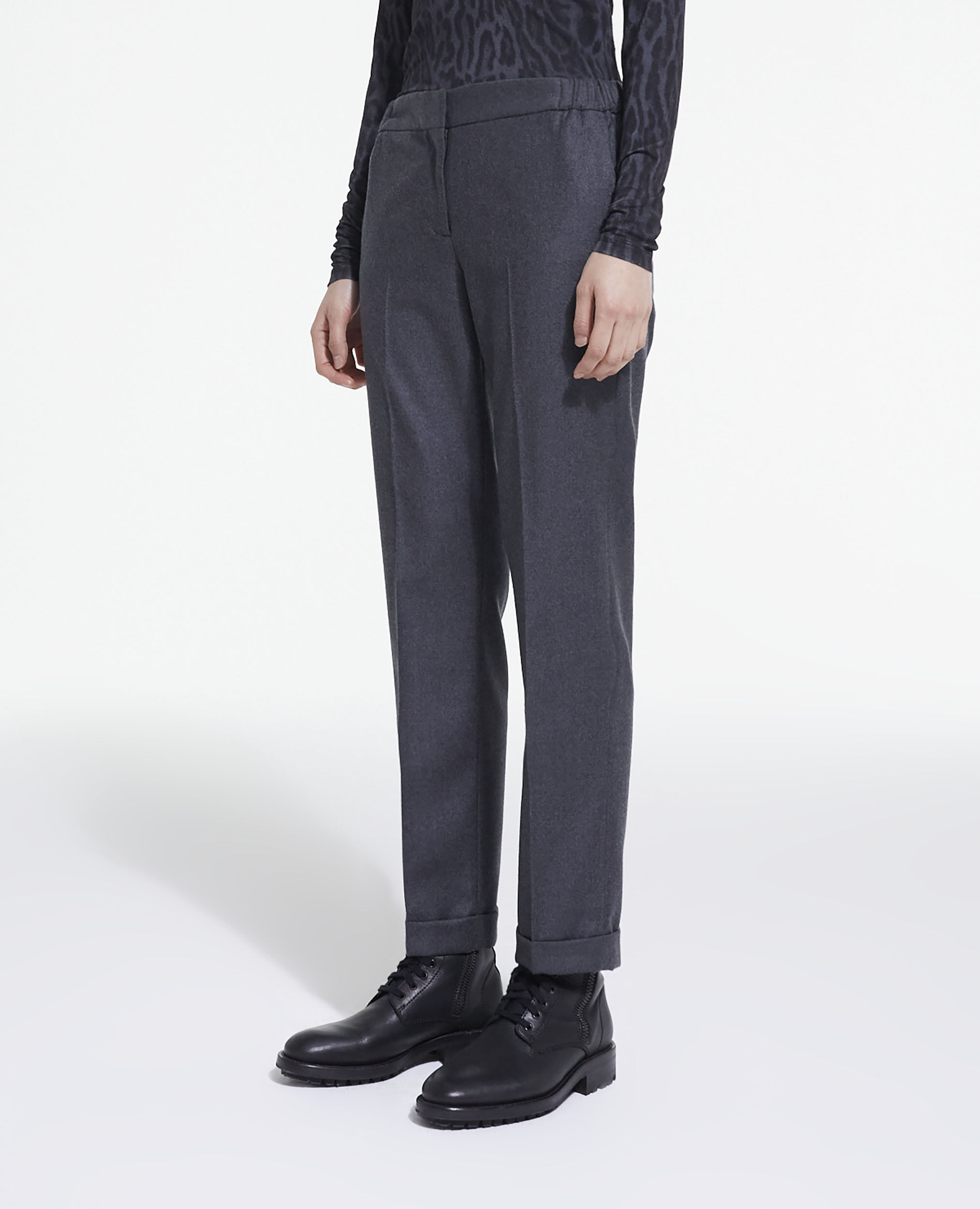 Windsor Pantalon en laine gris clair mouchet\u00e9 style d\u00e9contract\u00e9 Mode Pantalons Pantalons en laine 