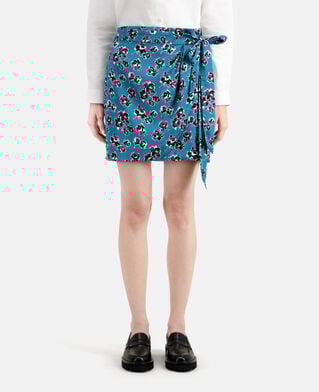 The Kooples DAMEN PINK - BLUE kurzer wickelrock mit print