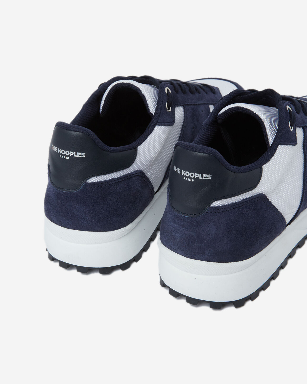 The Kooples HOMBRE BEIGE / NAVY zapatillas blancas y azules retro piel malla