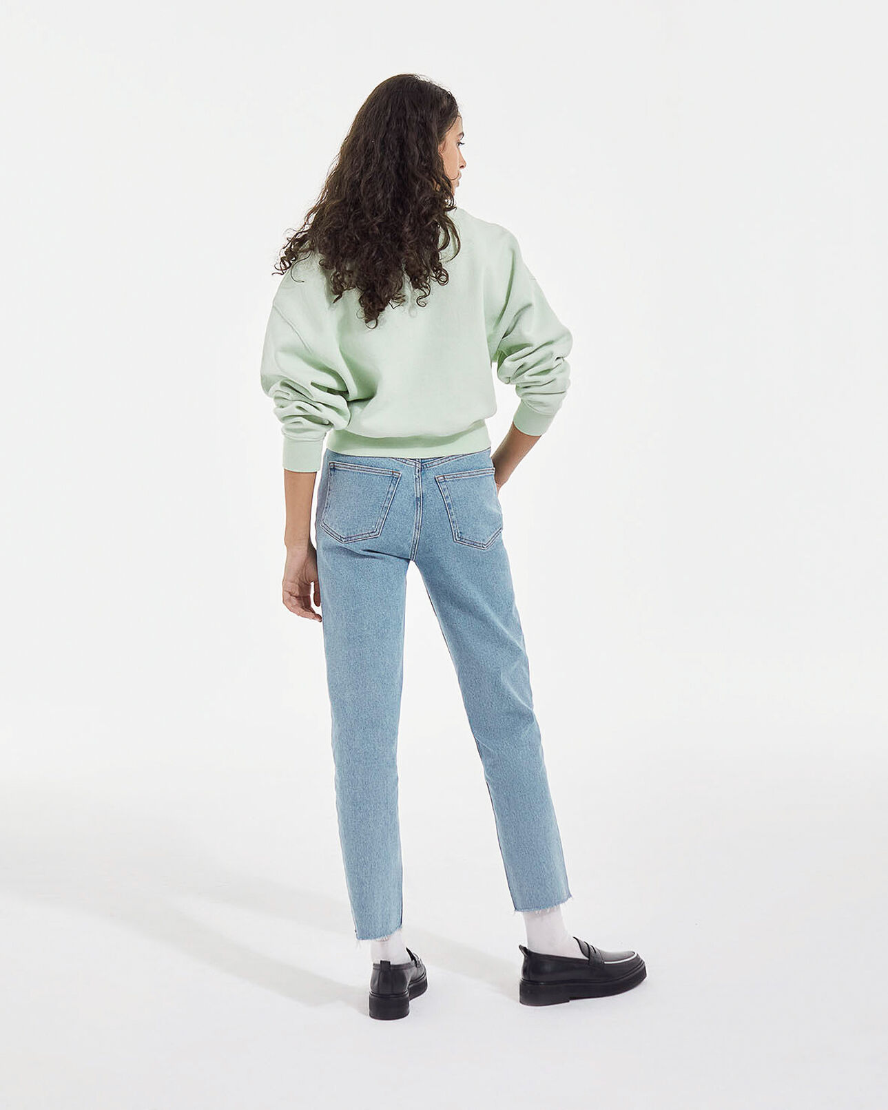The Kooples WOMEN GREEN mint green crew-neck sweatshirt w/ triple logo