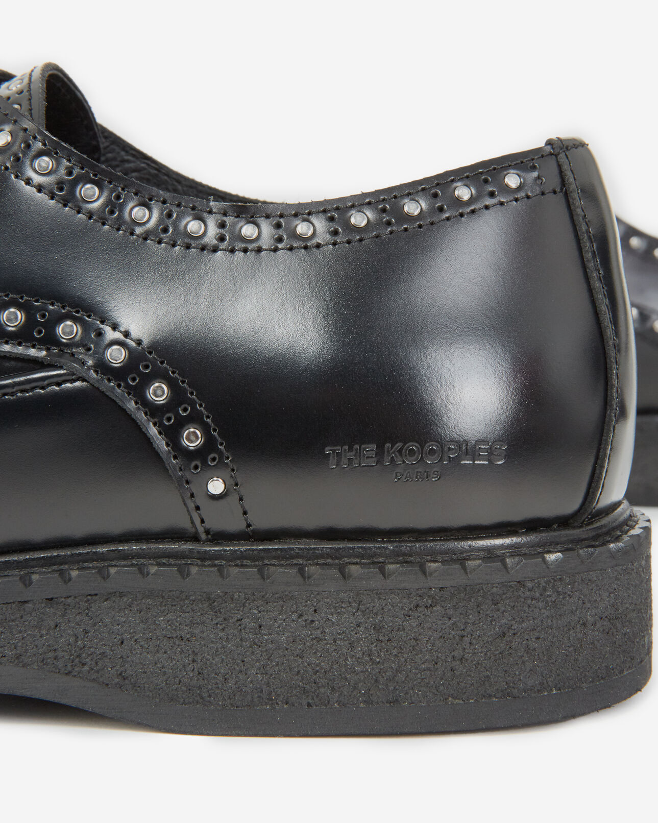 The Kooples HOMME BLACK chaussures noires cuir à détail clouté