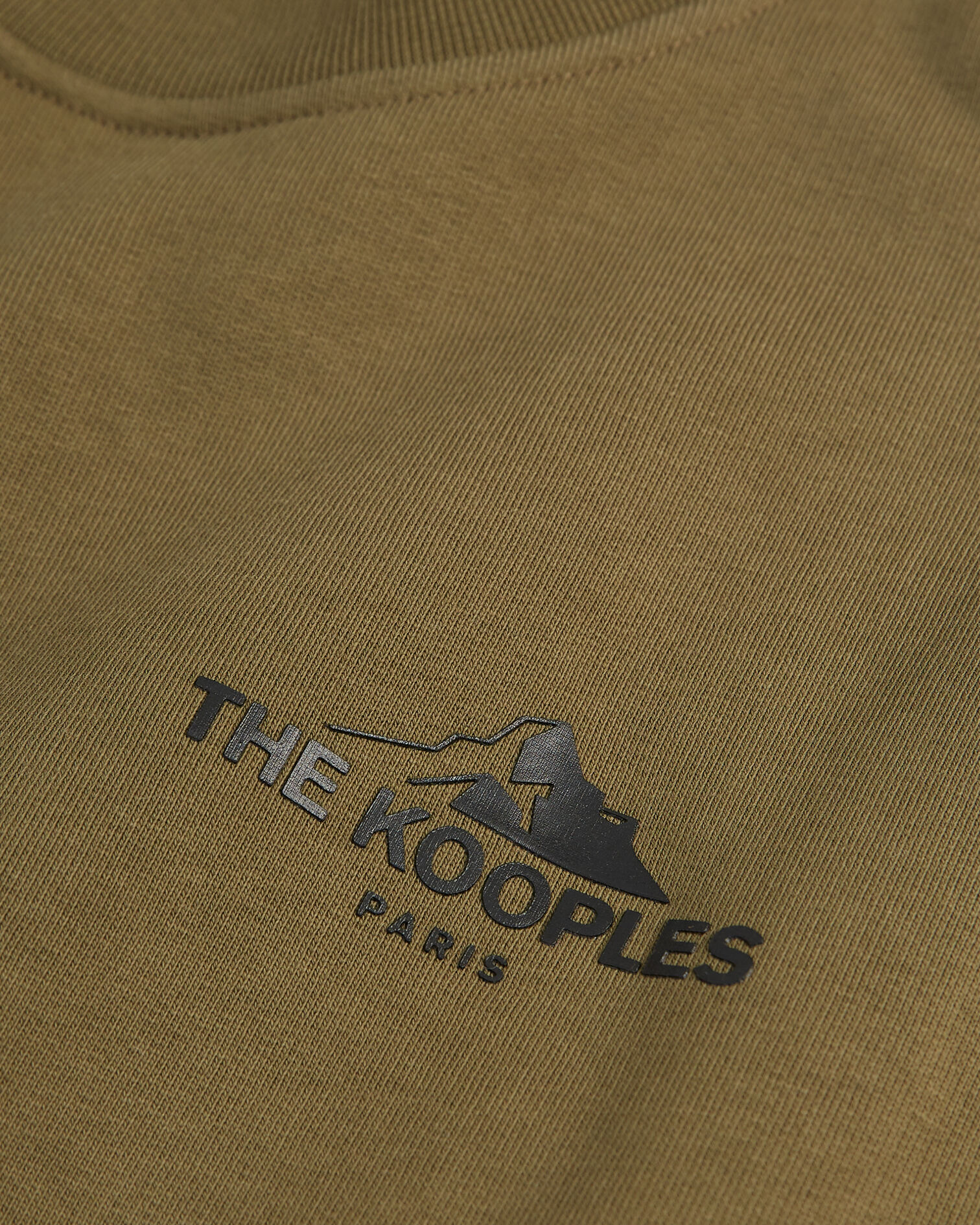Khaki crew neck cotton sweatshirt black logo, OLIVE NIGHT, hi-res image number null
