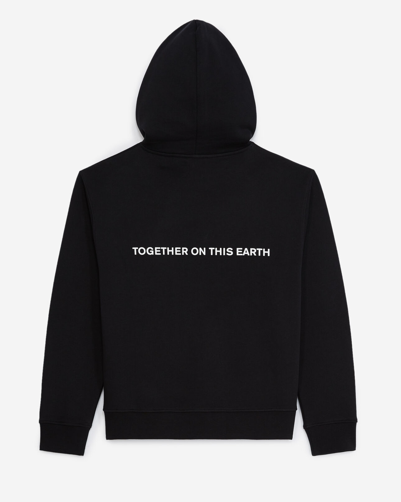 The Kooples WOMEN BLACK black hooded sweatshirt with planet logo