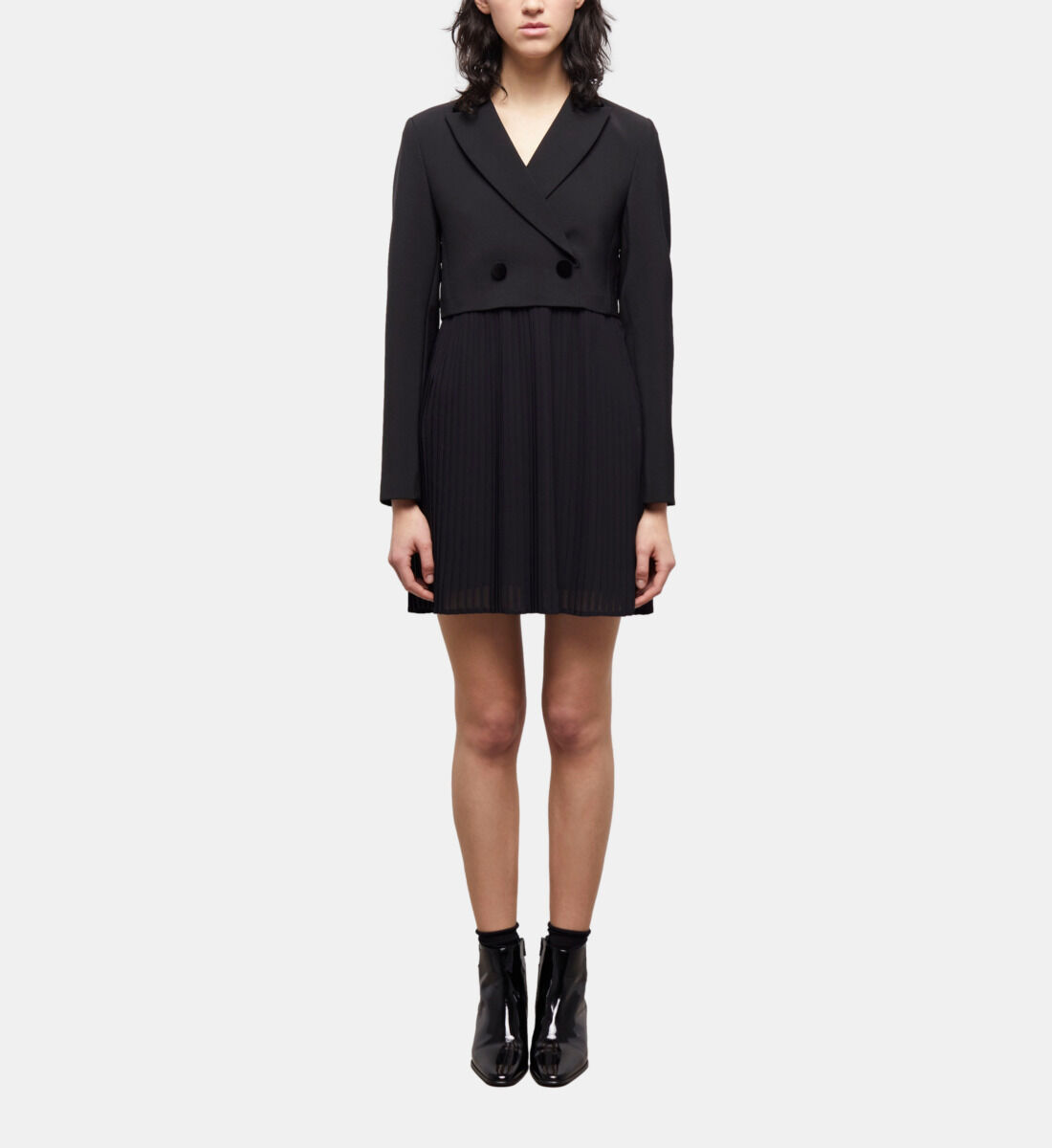 Short black wool dress The Kooples US