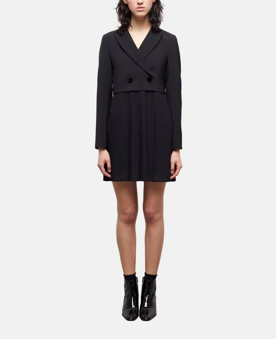 schwarzes kurzes wollkleid