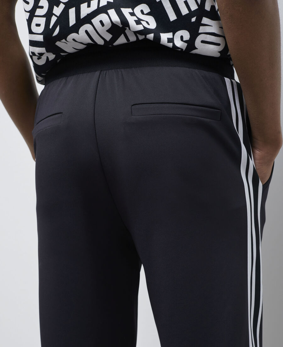black logo joggers