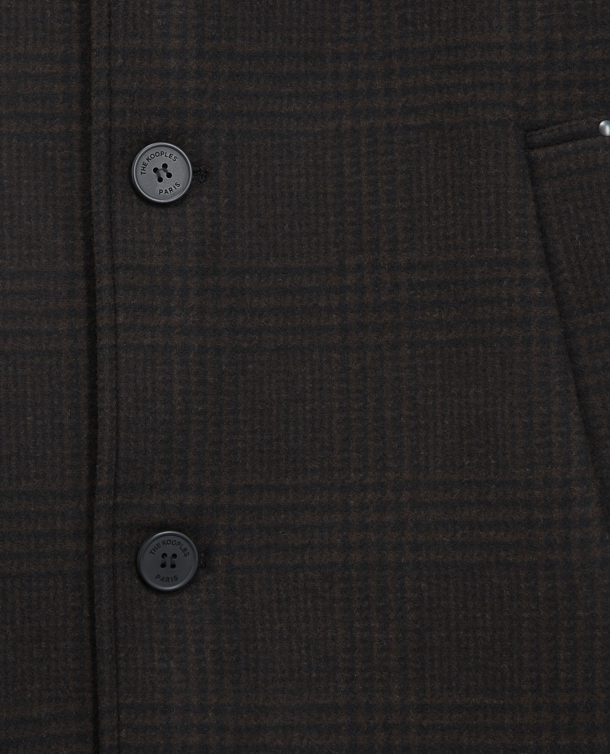 Long black and brown checked coat, BLACK BROWN, hi-res image number null