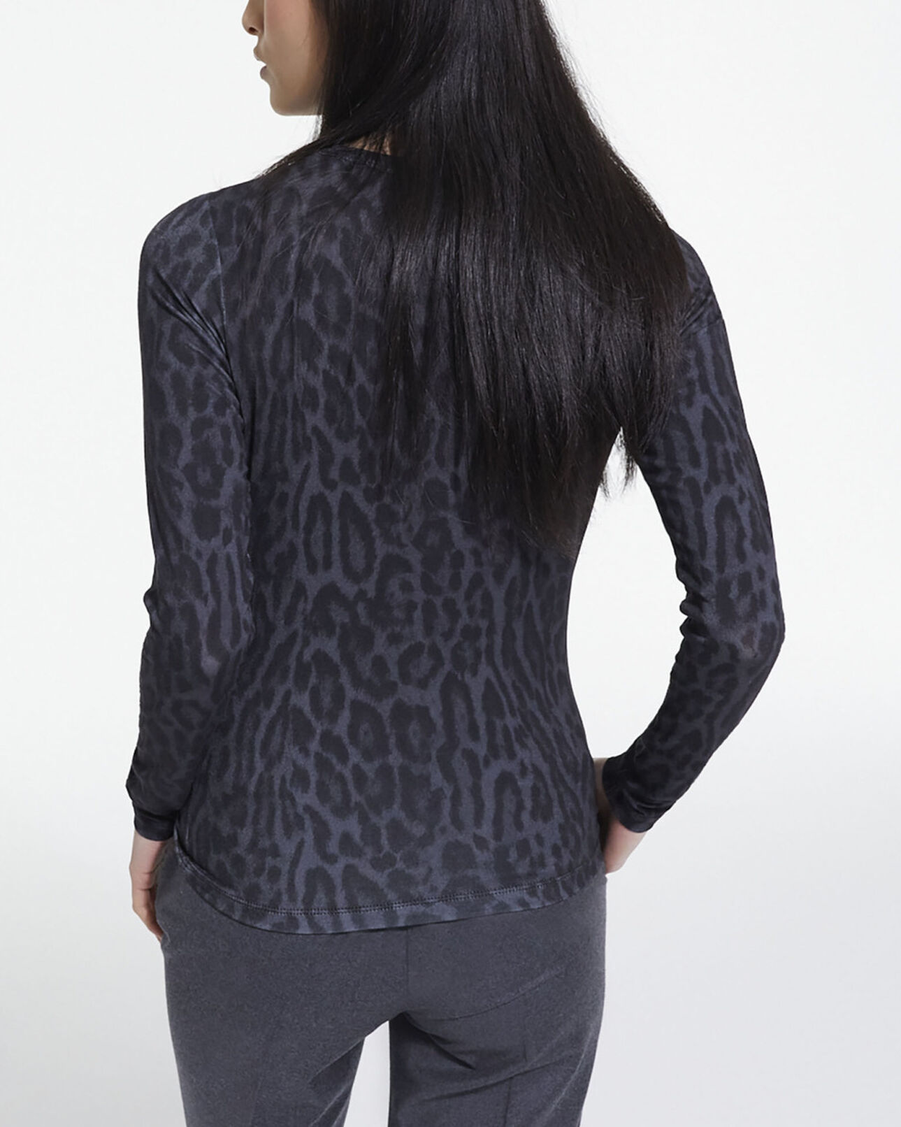 The Kooples MUJER BLACK camiseta algodón leopardo gris