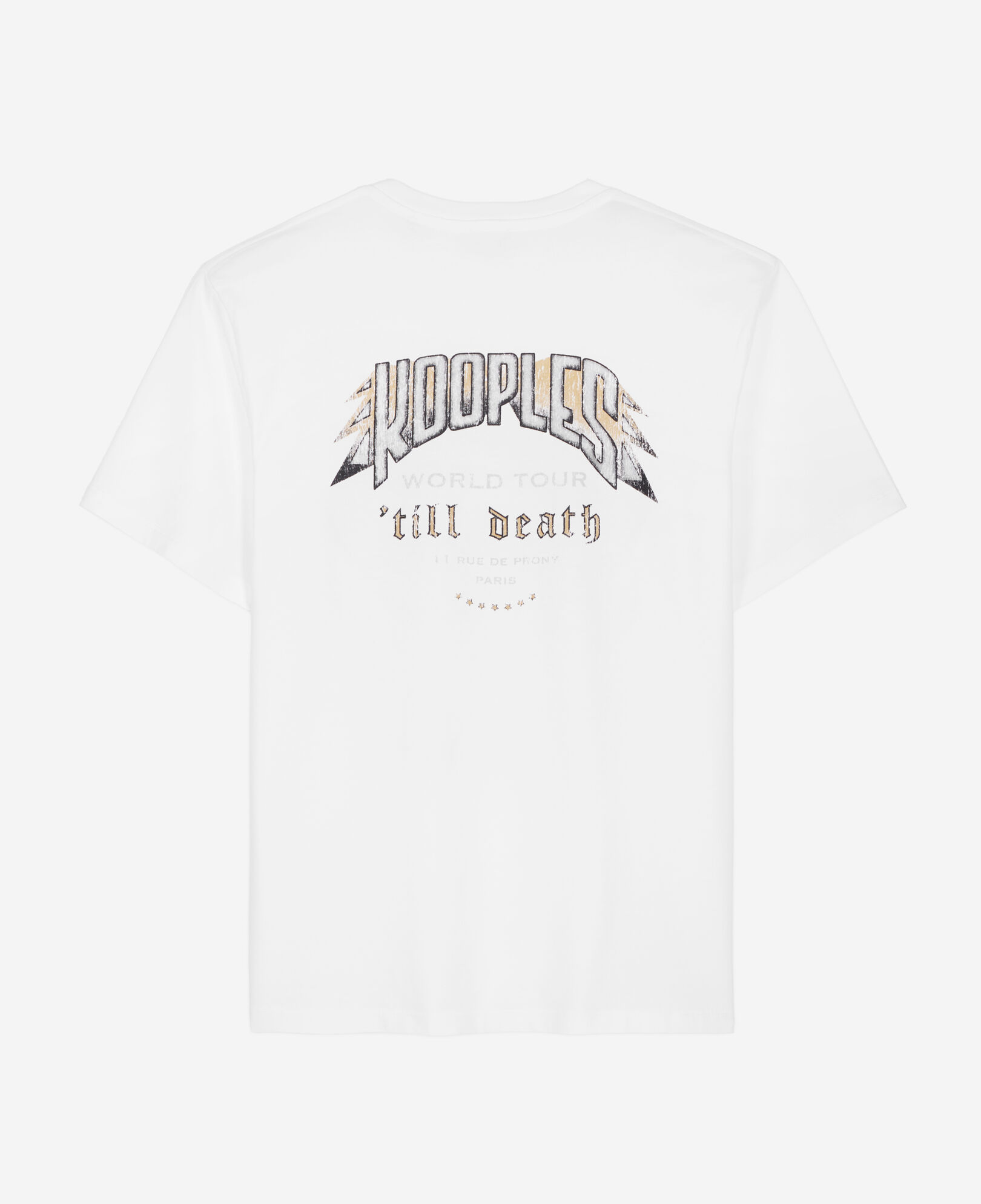 The Kooples MEN WHITE white t-shirt with skull butterfly serigraphy