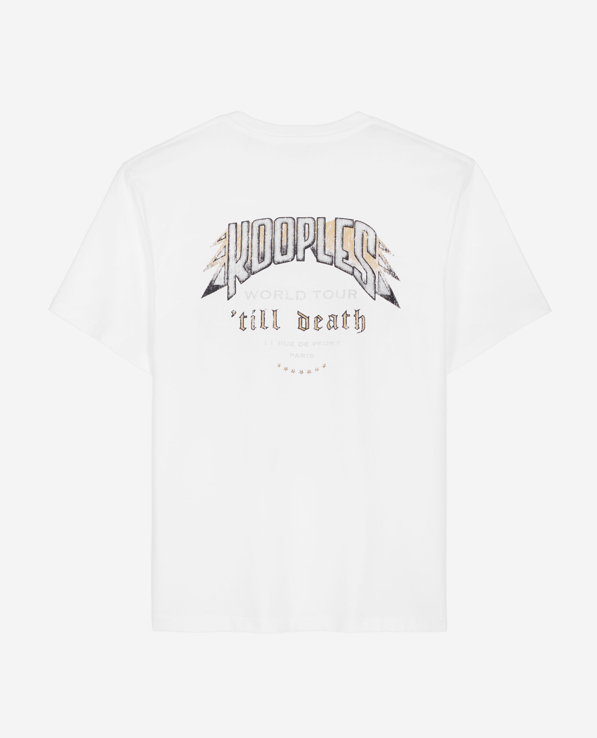 White t-shirt with Skull butterfly serigraphy, WHITE, hi-res image number null