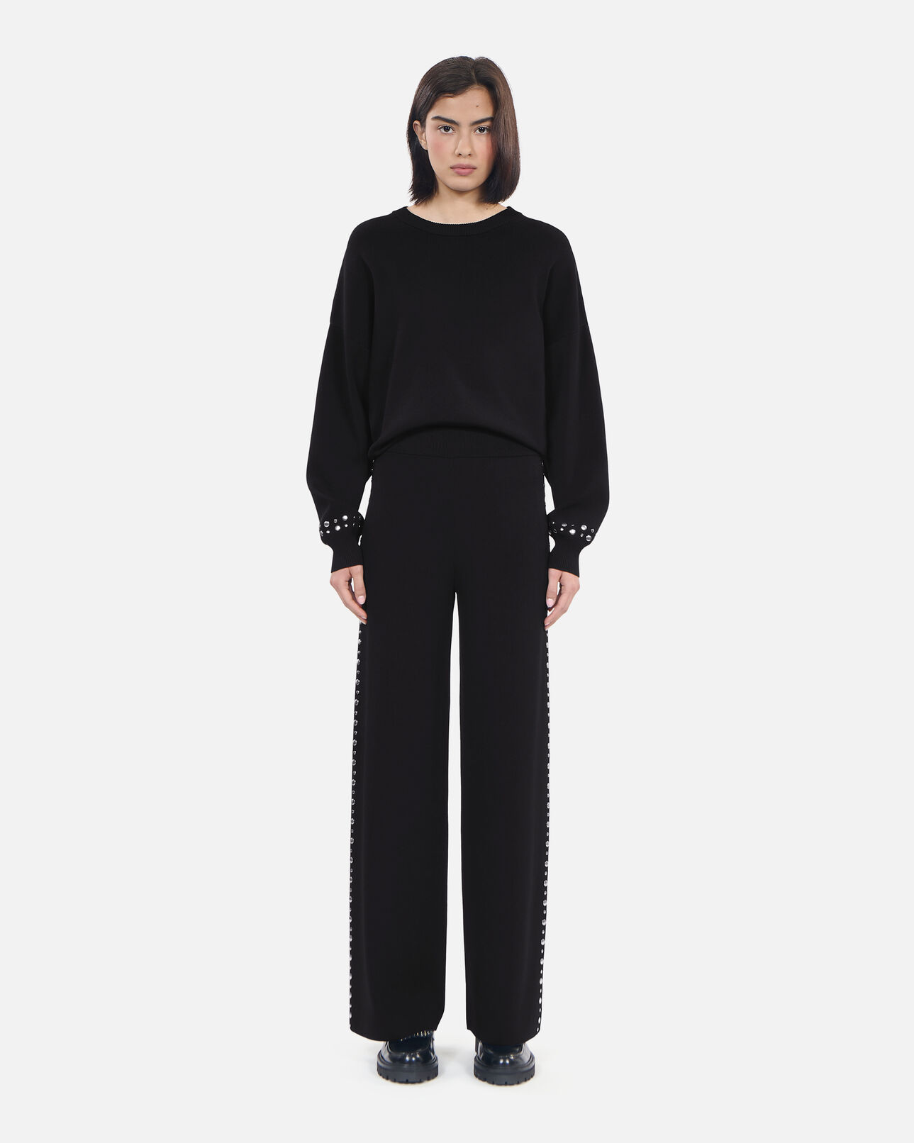 The Kooples FEMME BLACK pantalon en maille noir