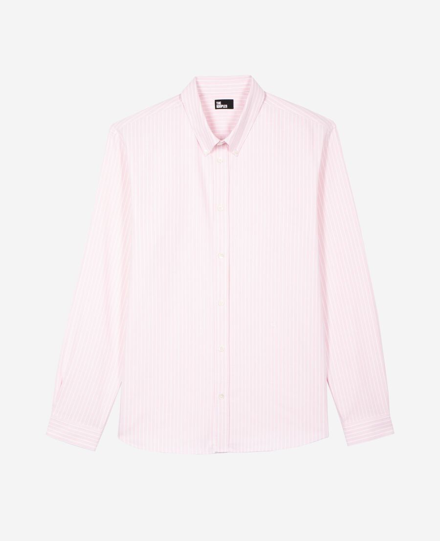 The Kooples HOMME PINK - BLUE chemise à rayures blanche et rose