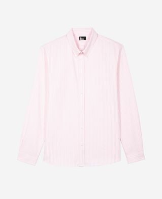 The Kooples HOMME PINK - BLUE chemise à rayures blanche et rose