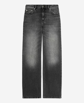 The Kooples FEMME BLACK jean large noir d&eacute;lav&eacute;