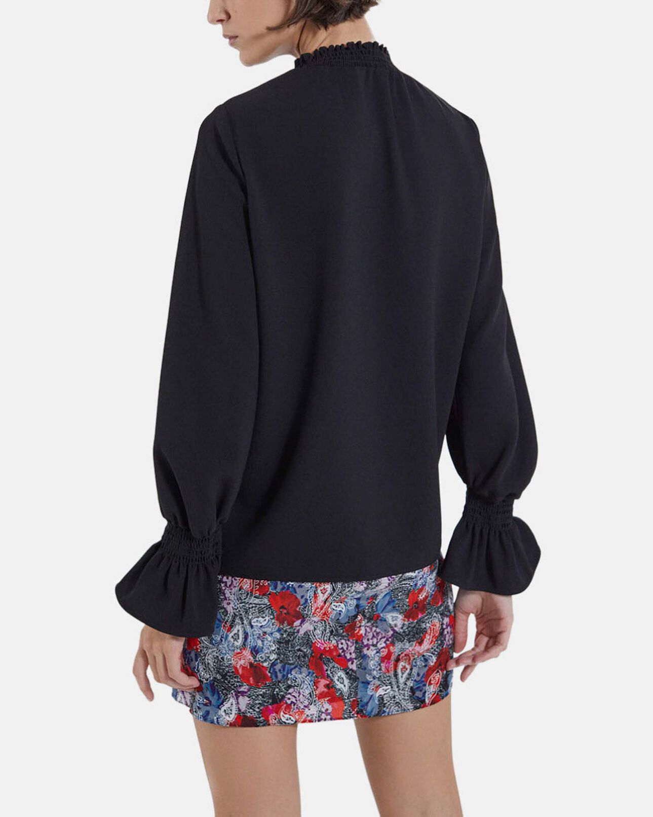 The Kooples WOMEN BLACK crepe fabric blouse