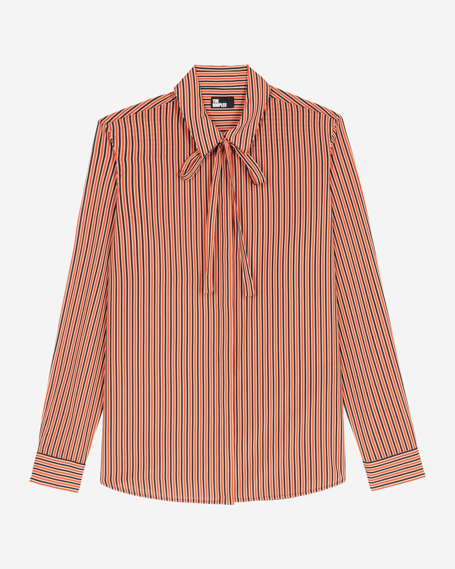 Red and blue striped shirt, DARK NAVY / FIRE RED, hi-res image number null