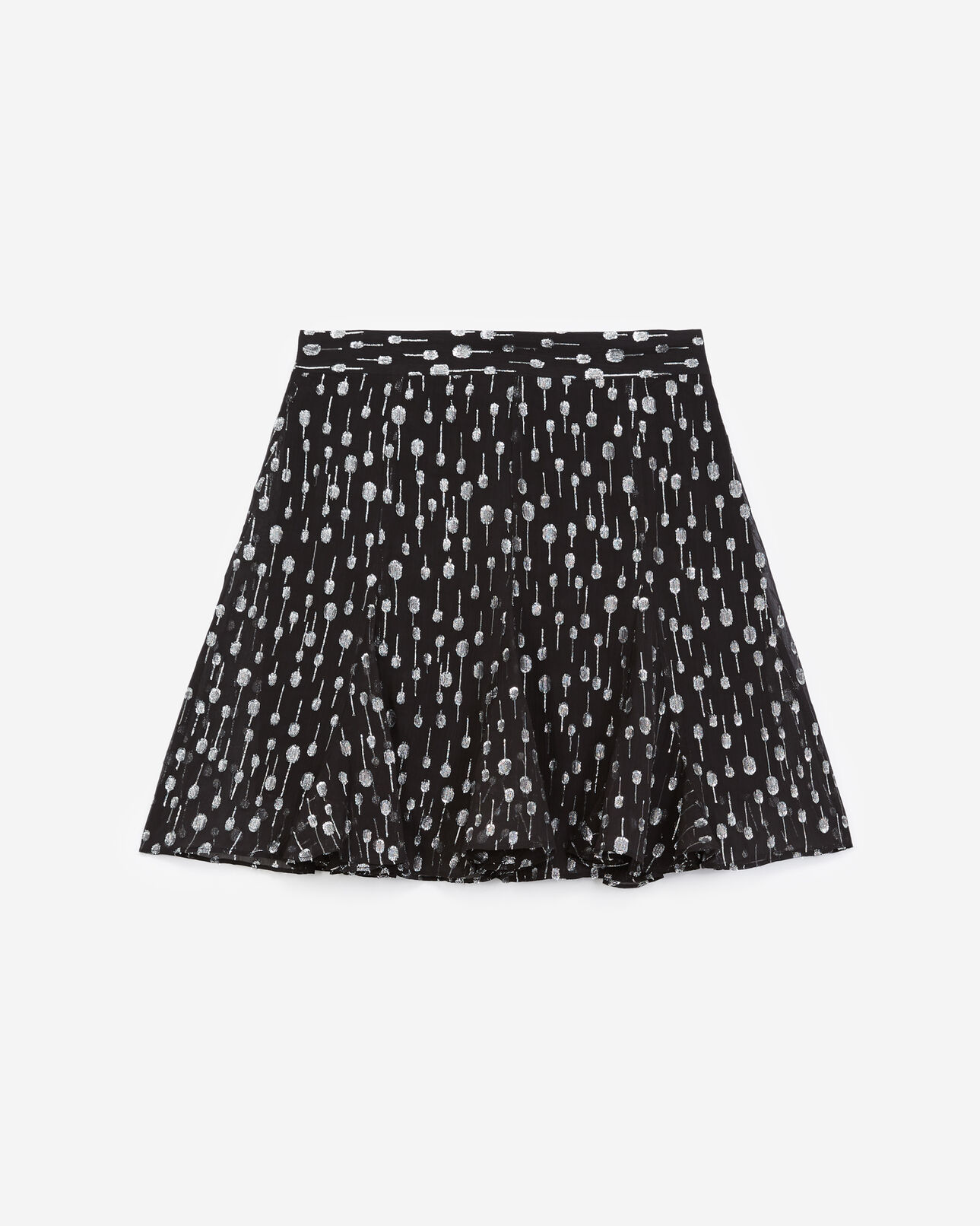 The Kooples DAMEN BLACK / SILVER kurzer schwarzer rock mit silberpunkten