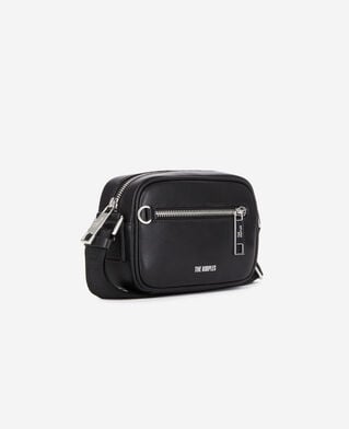 The Kooples MEN BLACK small black leather messenger bag